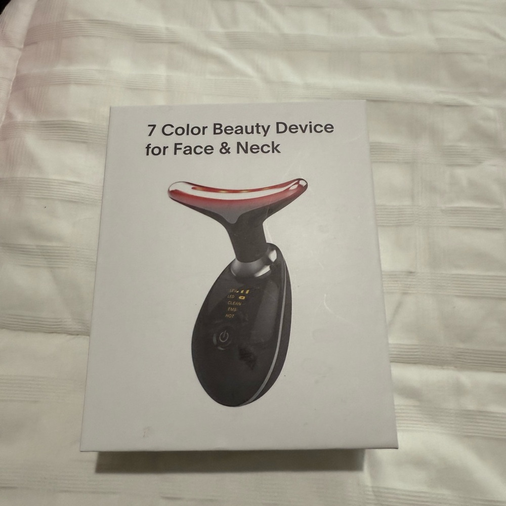 7 Color Beauty Device for Face & Neck - Black and Red